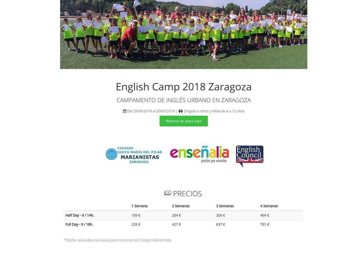 English Camp 2018 Marianistas full width1